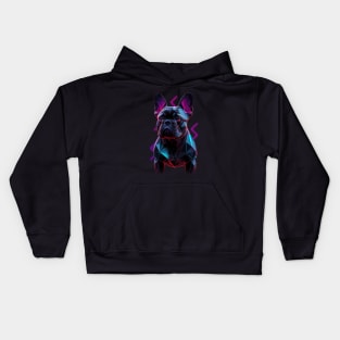 Neon Glowing French Bulldog Kids Hoodie